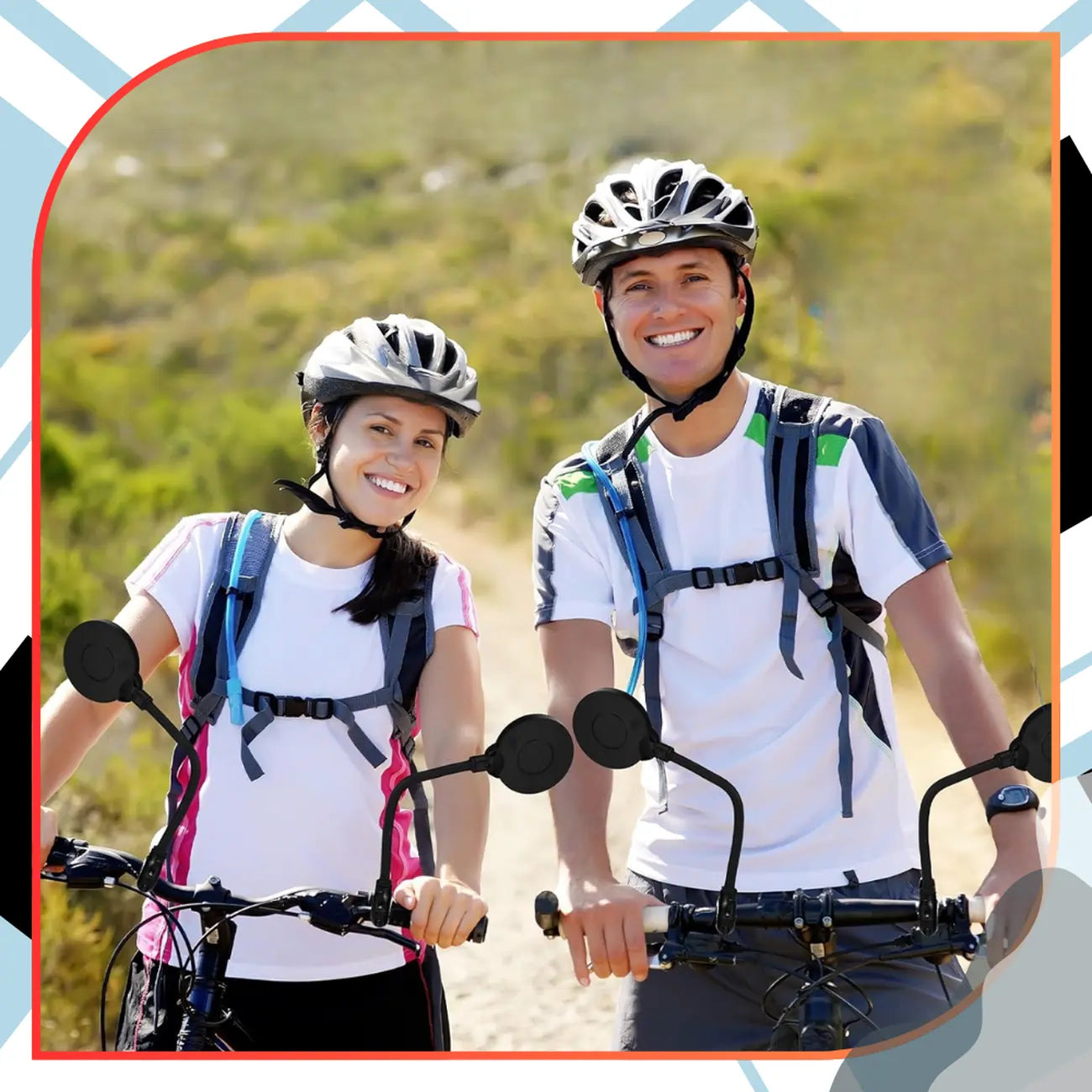 Dviračio veidrodėliai, 2 vnt, apvalūs, lankstūs