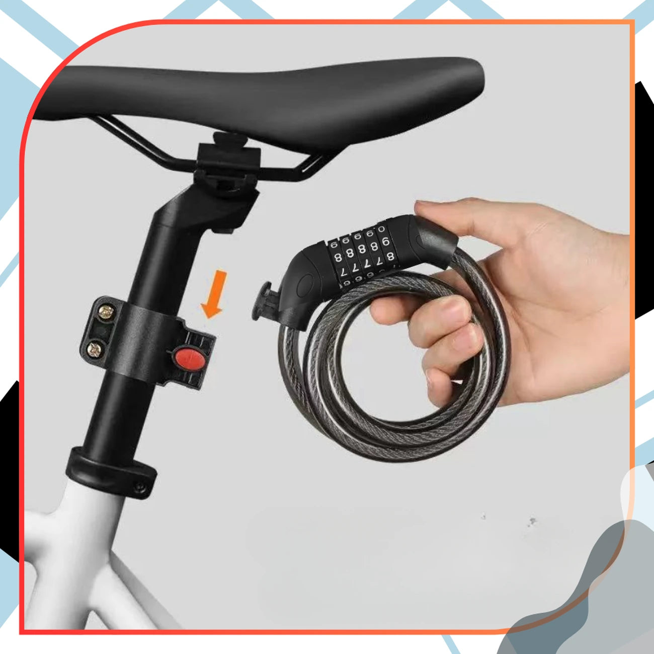 Dviračio užraktas su kodu, grandinė, apsauga