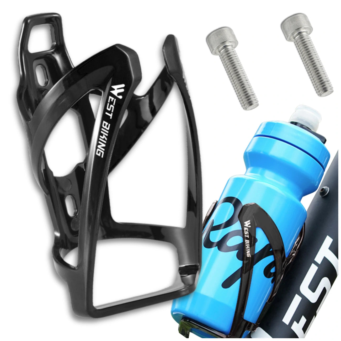 Dviračio laikiklis buteliui, juodas, elastingas N512