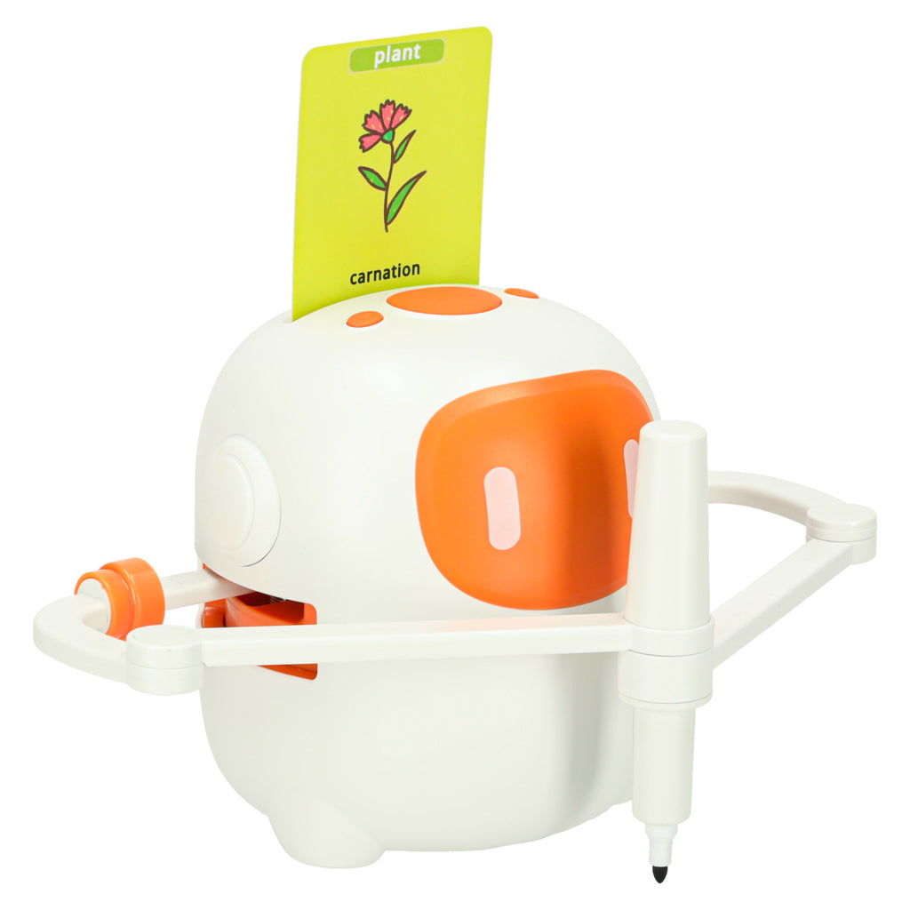 Interaktyvus edukacinis robotas piešimui ir rašymui, oranžinis