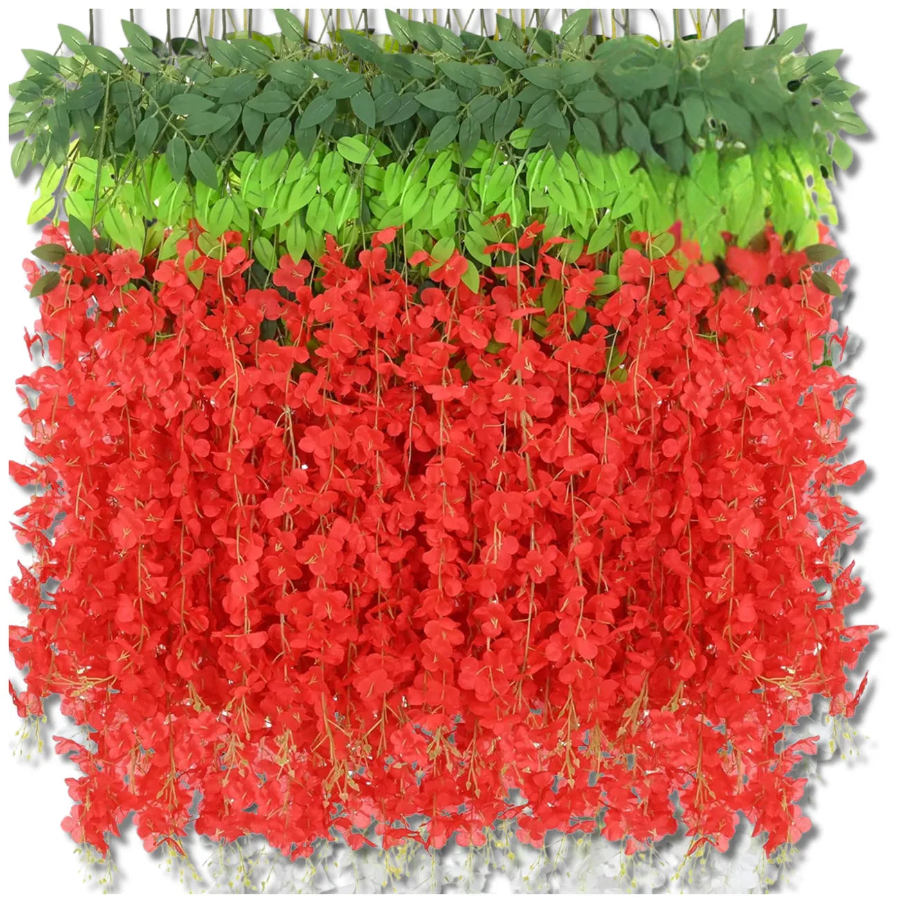 Dirbtinės gėlės girlandai, raudonos, 12 vnt.