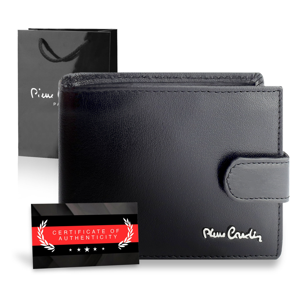 Vyriška piniginė Pierre Cardin, juoda, su RFID apsauga A6088206