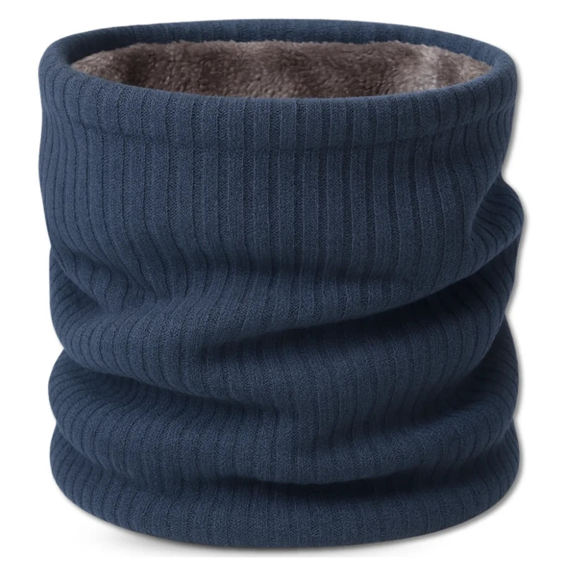 Žieminis šiltas kaklo šalikas, mėlynas, akrilas