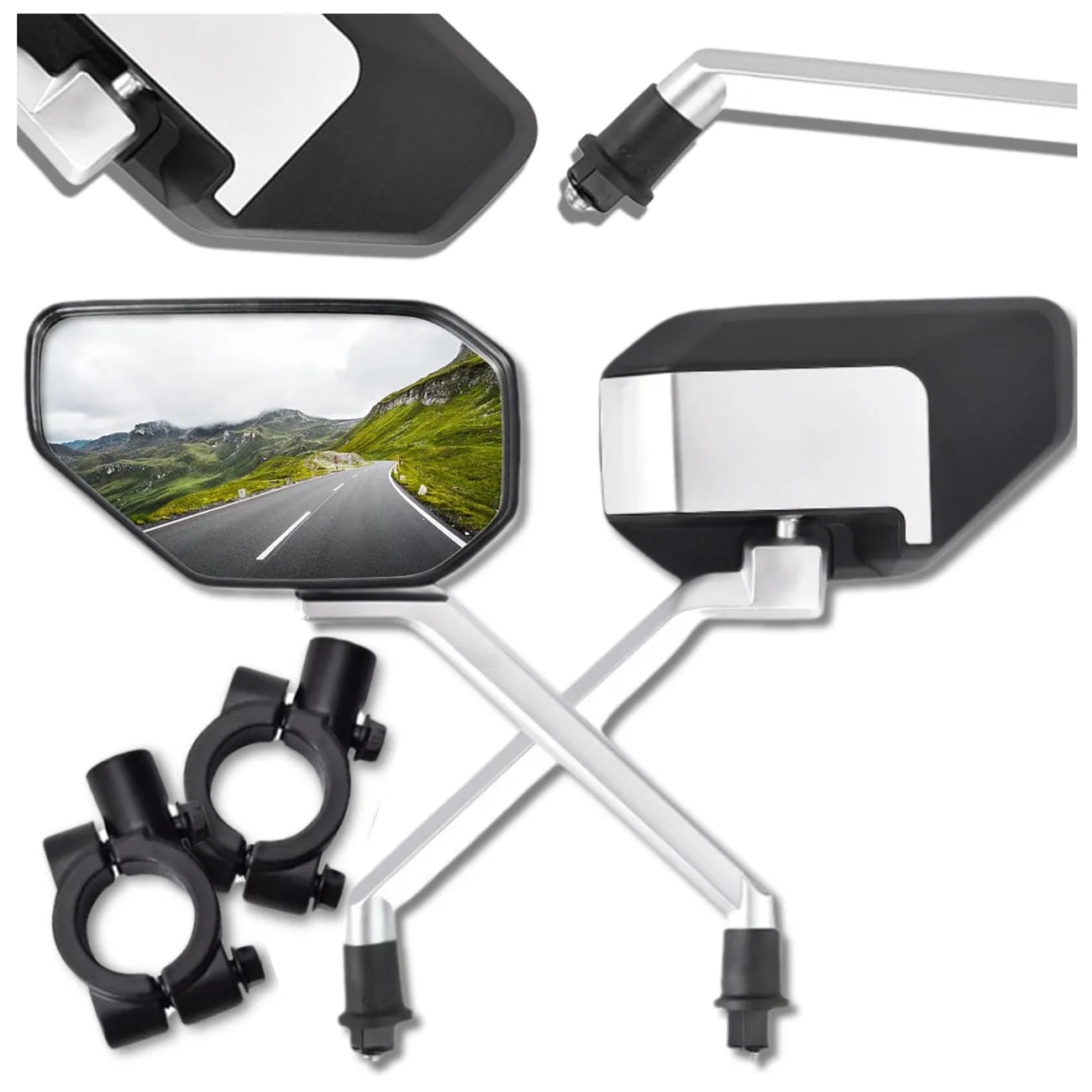 Dviračio galinio vaizdo veidrodėliai, 360°, 2 vnt.