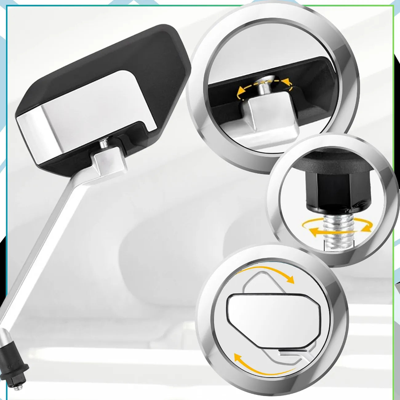 Dviračio galinio vaizdo veidrodėliai, 360°, 2 vnt.