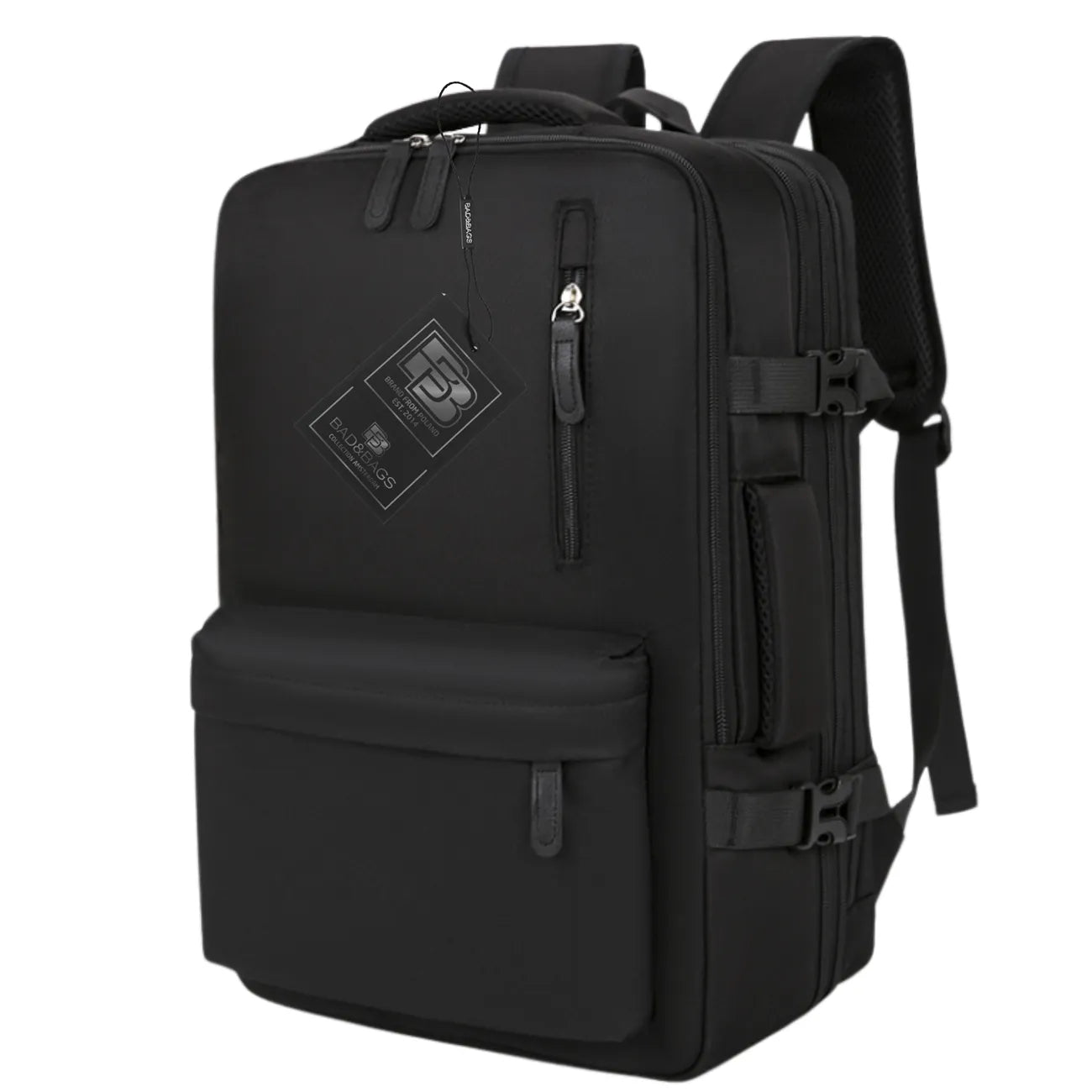 Kelioninė kuprinė BAD&BAGS, juoda, su USB, vandeniui atspari