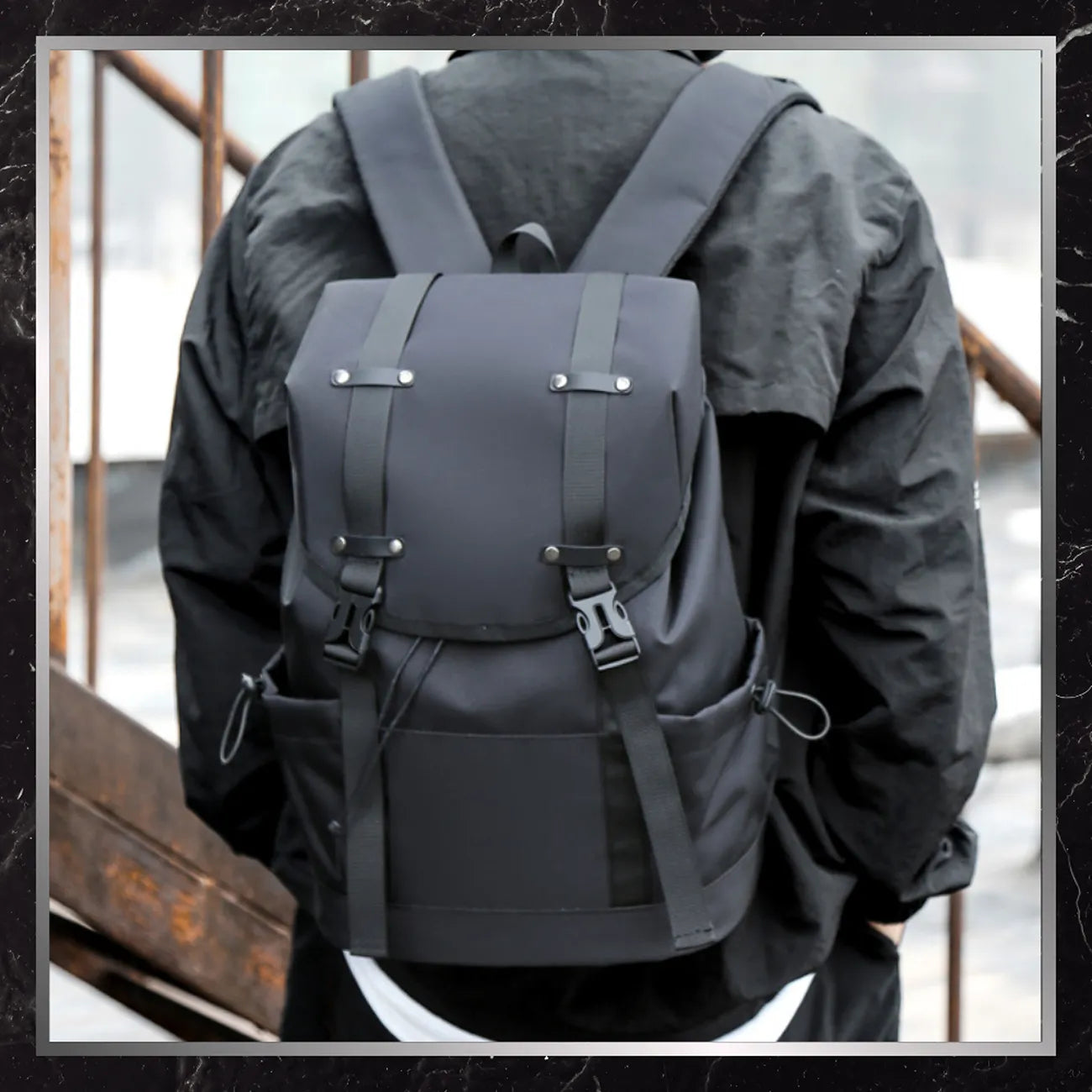 Kelioninė kuprinė BAD&BAGS, juoda, vandeniui atspari N488