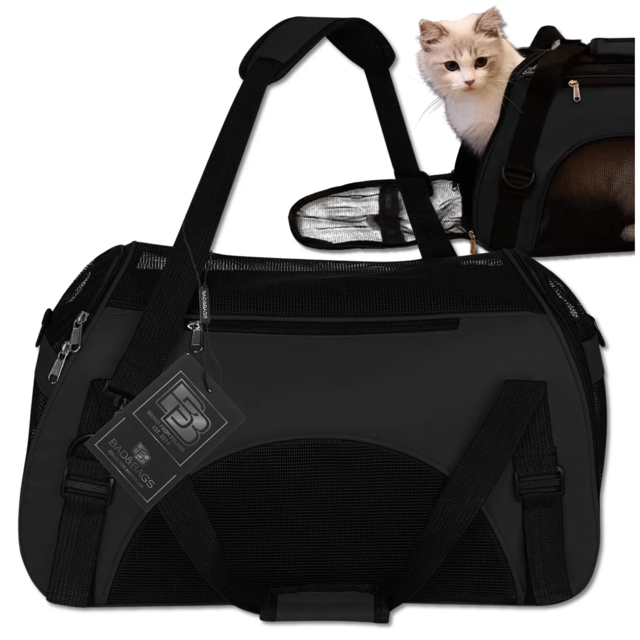 Gyvūnų transportavimo krepšys BAD&BAGS, juodas