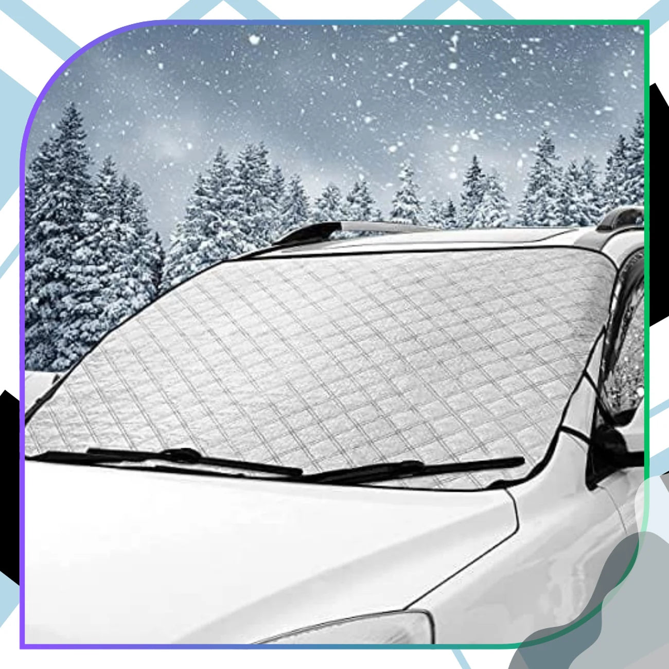 Automobilio priekinio stiklo apsauga nuo šalčio