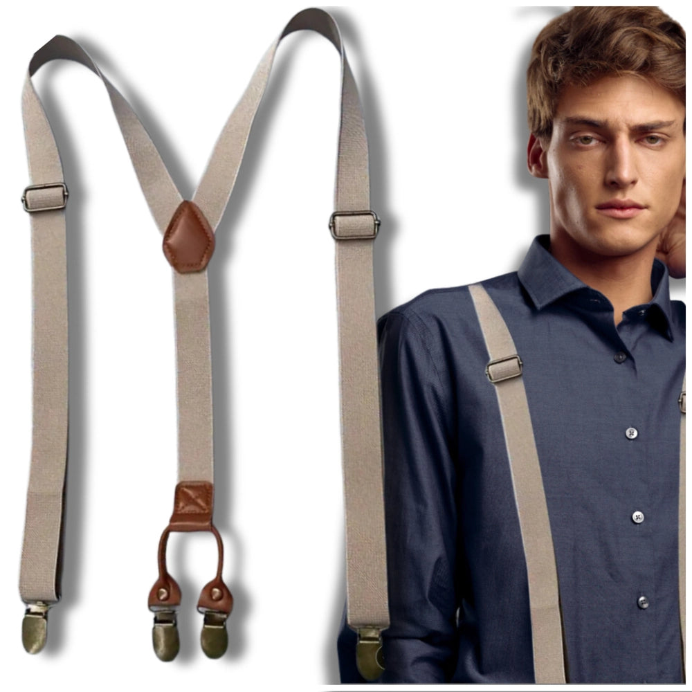 Vyriškos smėlio spalvos elastingos petnešos