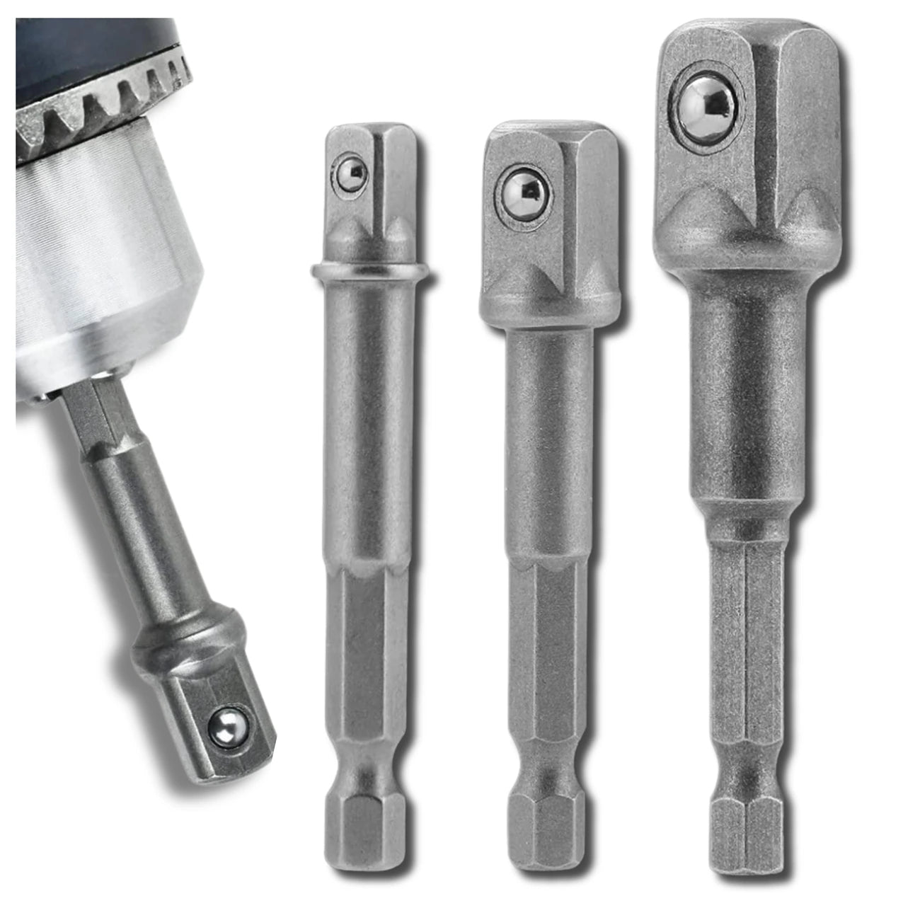 Adapterių rinkinys gręžtuvui, 3 vnt.