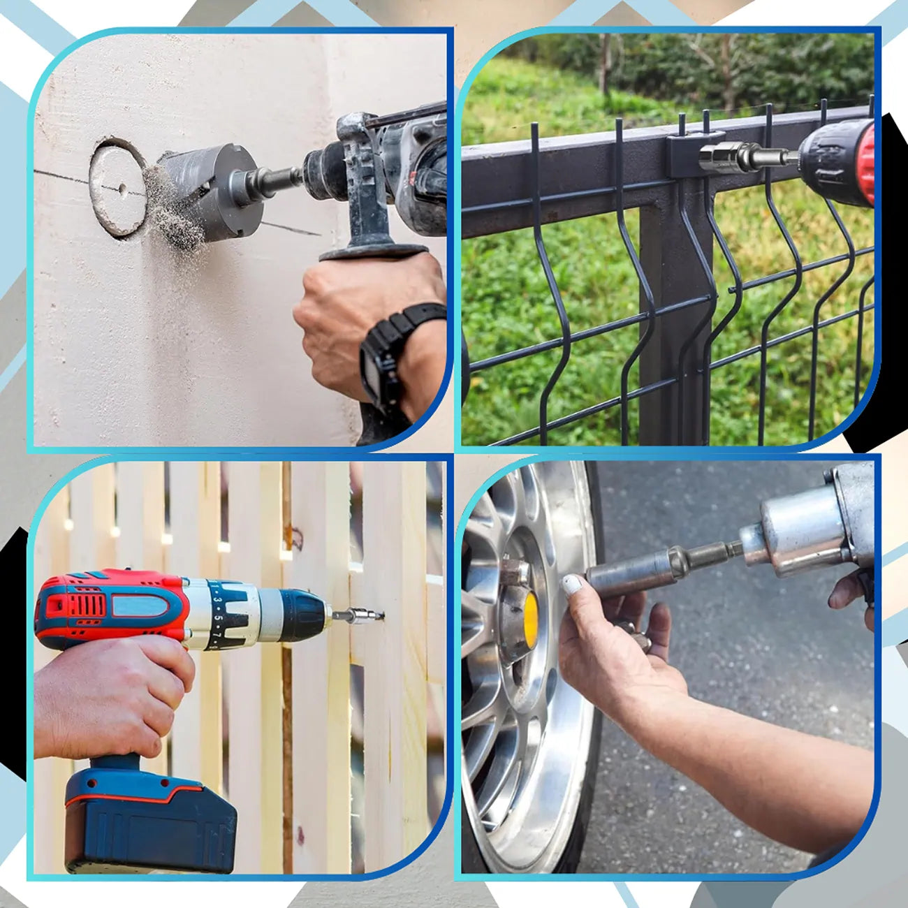 Adapterių rinkinys gręžtuvui, 3 vnt.