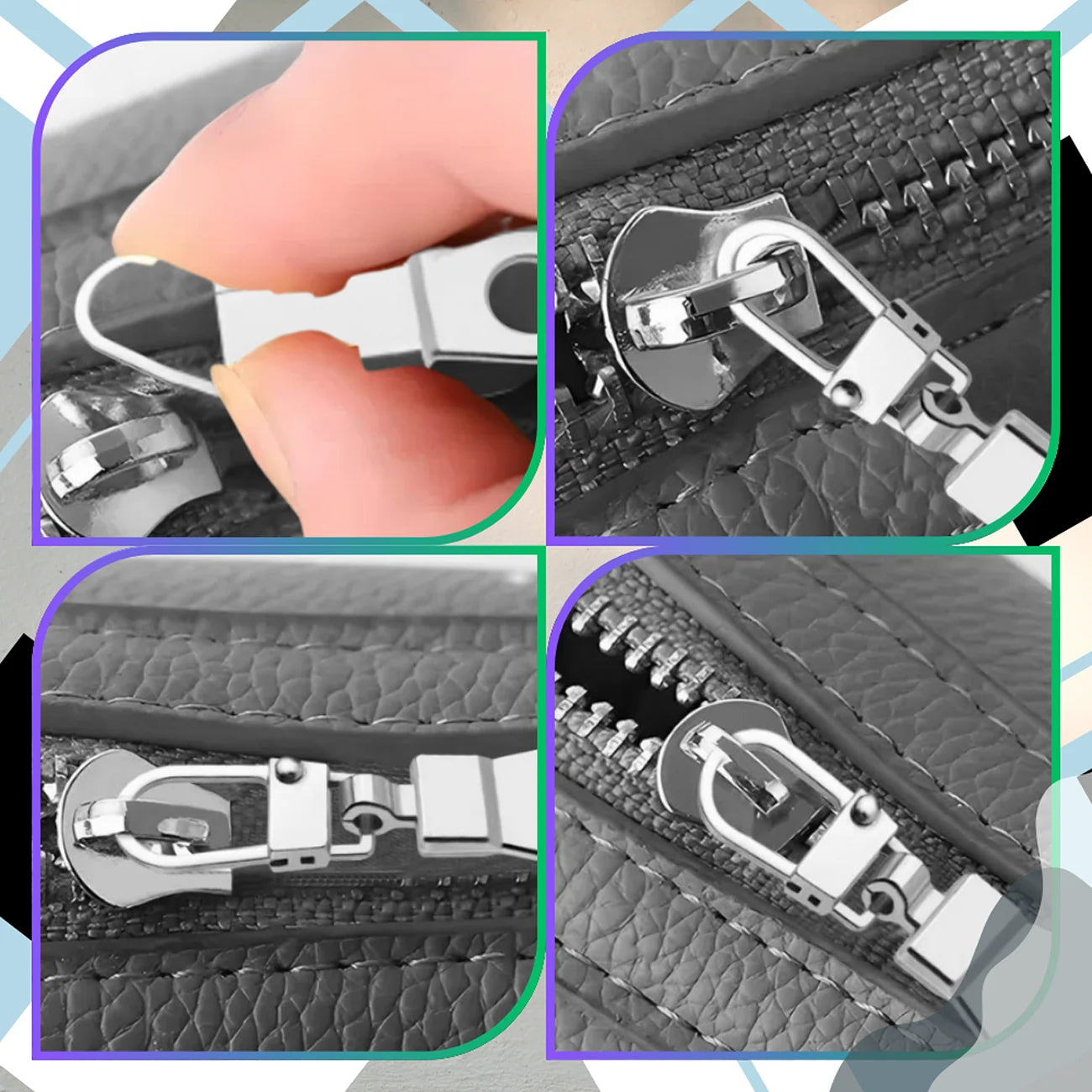 Apvalios metalinės pakabos užtrauktukams, sidabrinės, 5 vnt.