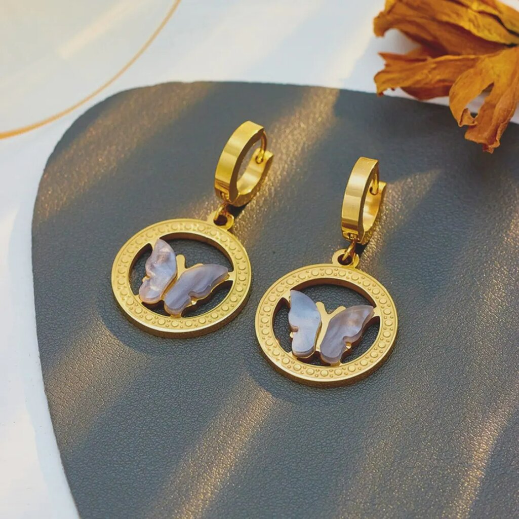 Auskarai moterims B12, auksinės spalvos