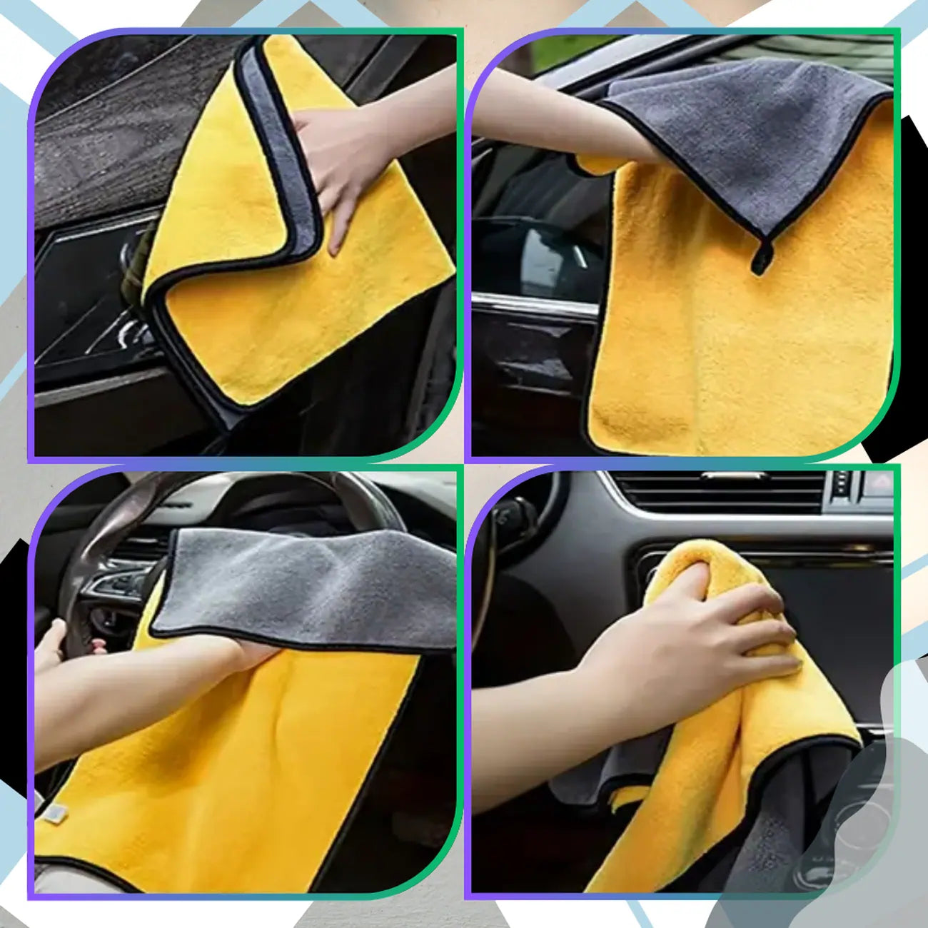 Automobilio valymo šluostės, 5 vnt., mikropluoštas