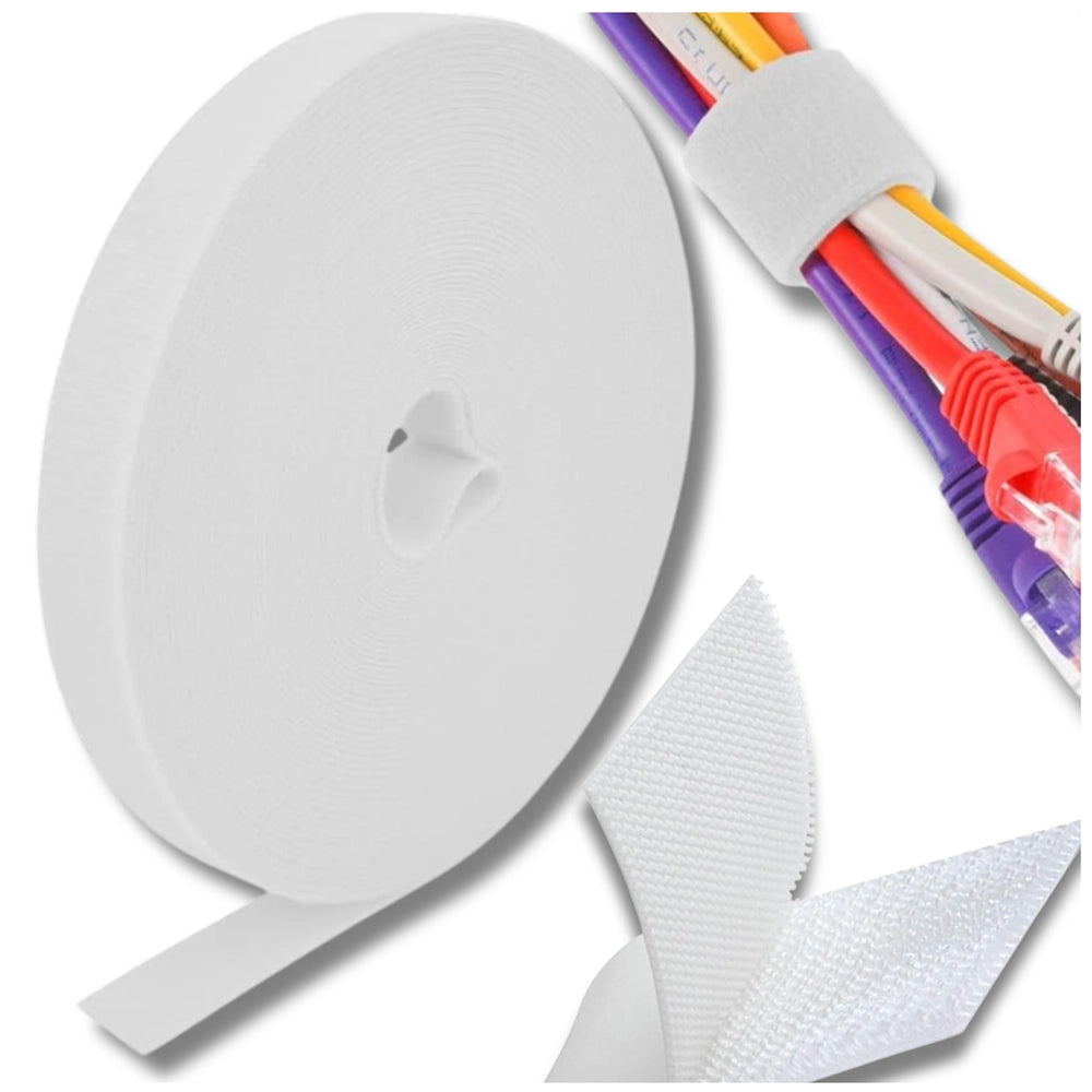 Balta lipni juosta kabeliams, 10 m