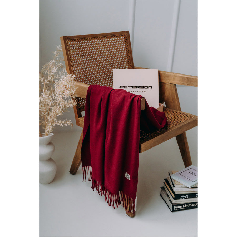 Bordo spalvos žieminis šalikas iš šilto audinio P50