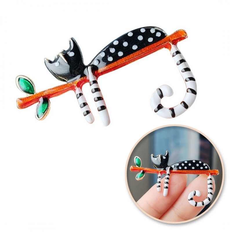 Dekoratyvinė sagė „Juoda katė“ (BZ163)