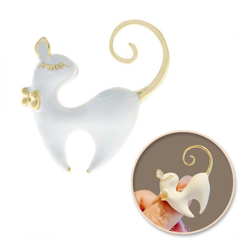 Dekoratyvinė sagė „Balta katė“