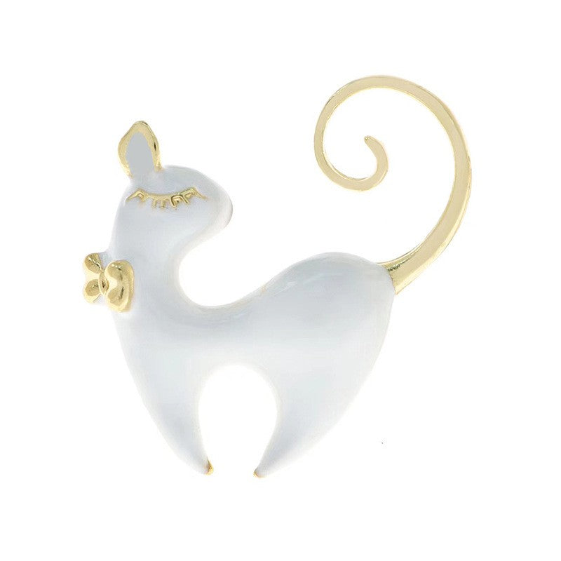 Dekoratyvinė sagė „Balta katė“