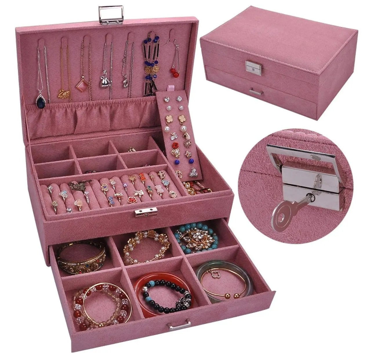 Dėžutė papuošalams EG132 rožinė