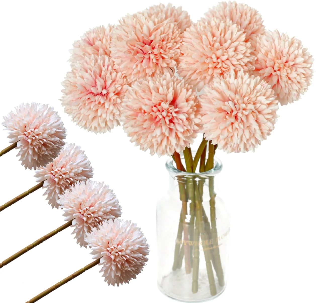 Dirbtinės chrizantemos 4 vnt B11, rožinės