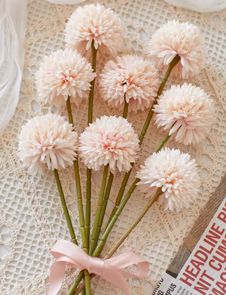 Dirbtinės chrizantemos 4 vnt B11, rožinės