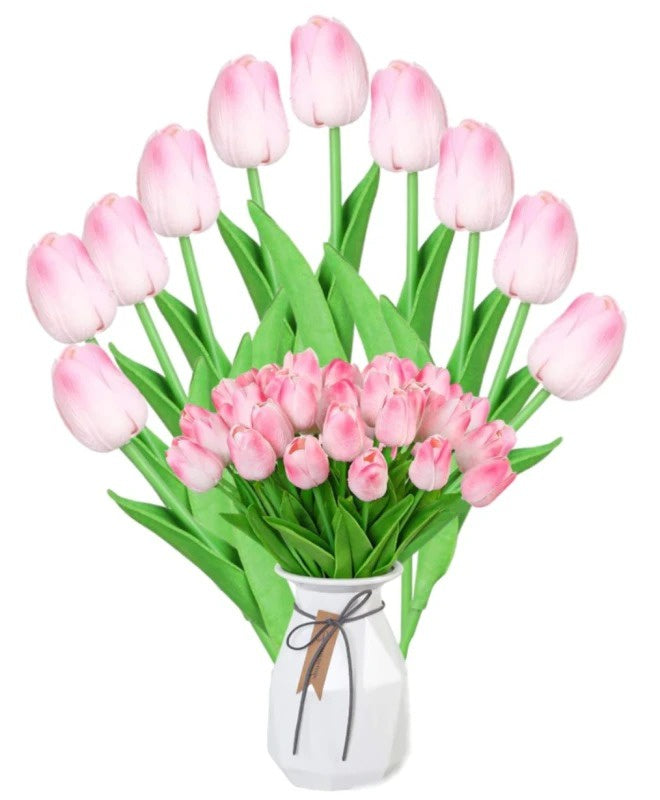 Dirbtinės rožinės tulpės 10 vnt G13