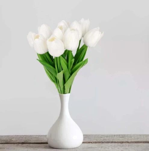 Dirbtinės tulpės, 10vnt. T1 baltos