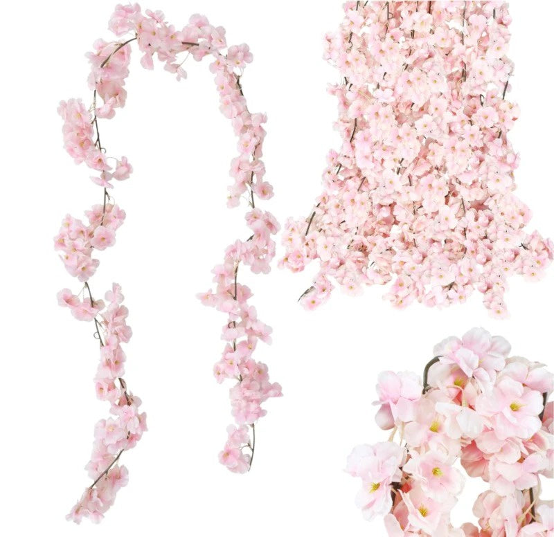 Dirbtinių vyšnios žiedų girlianda G19