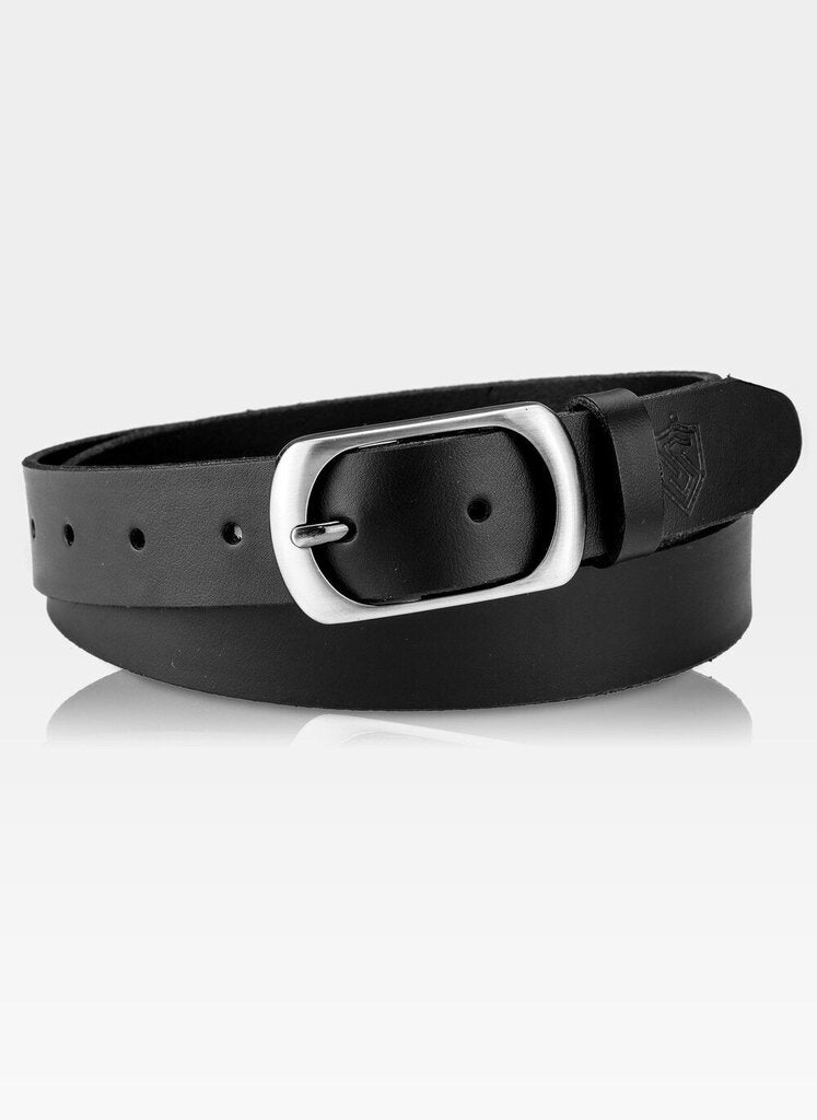 Diržas moterims iš natūralios odos Stevens, juodas