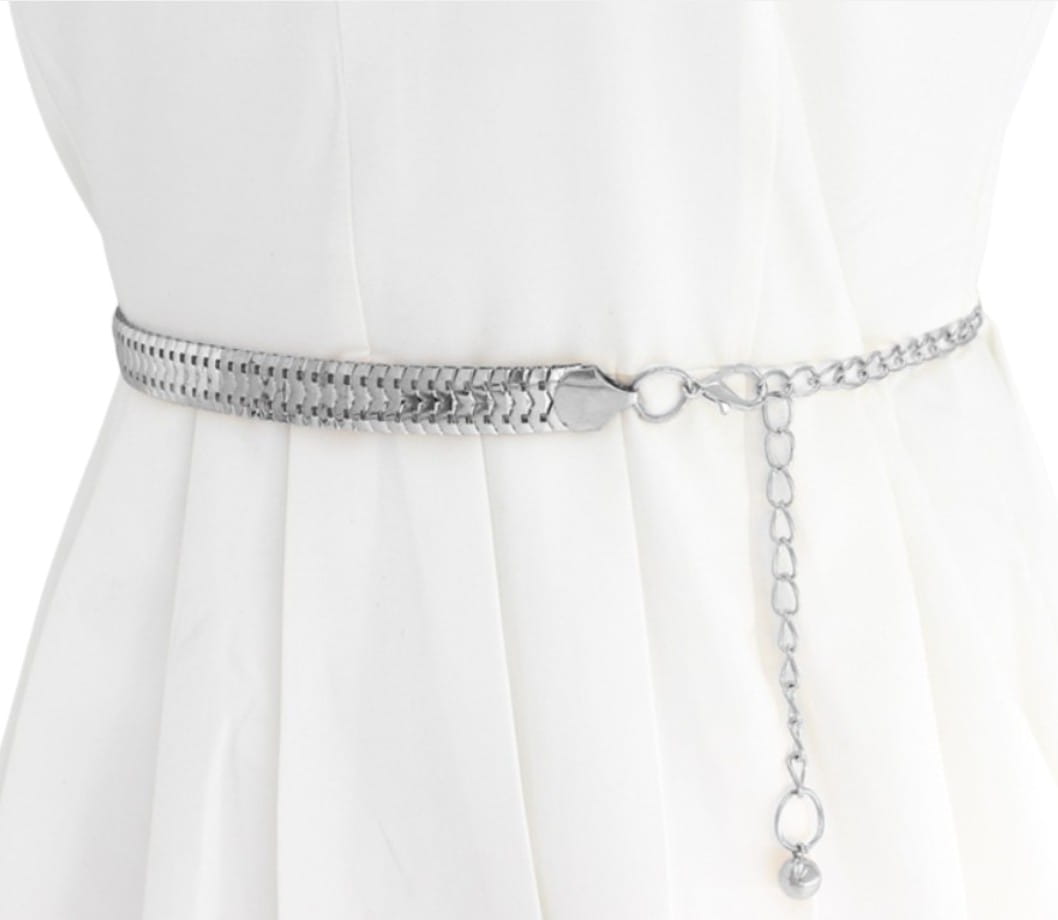 Diržas moterims T140, sidabrinis