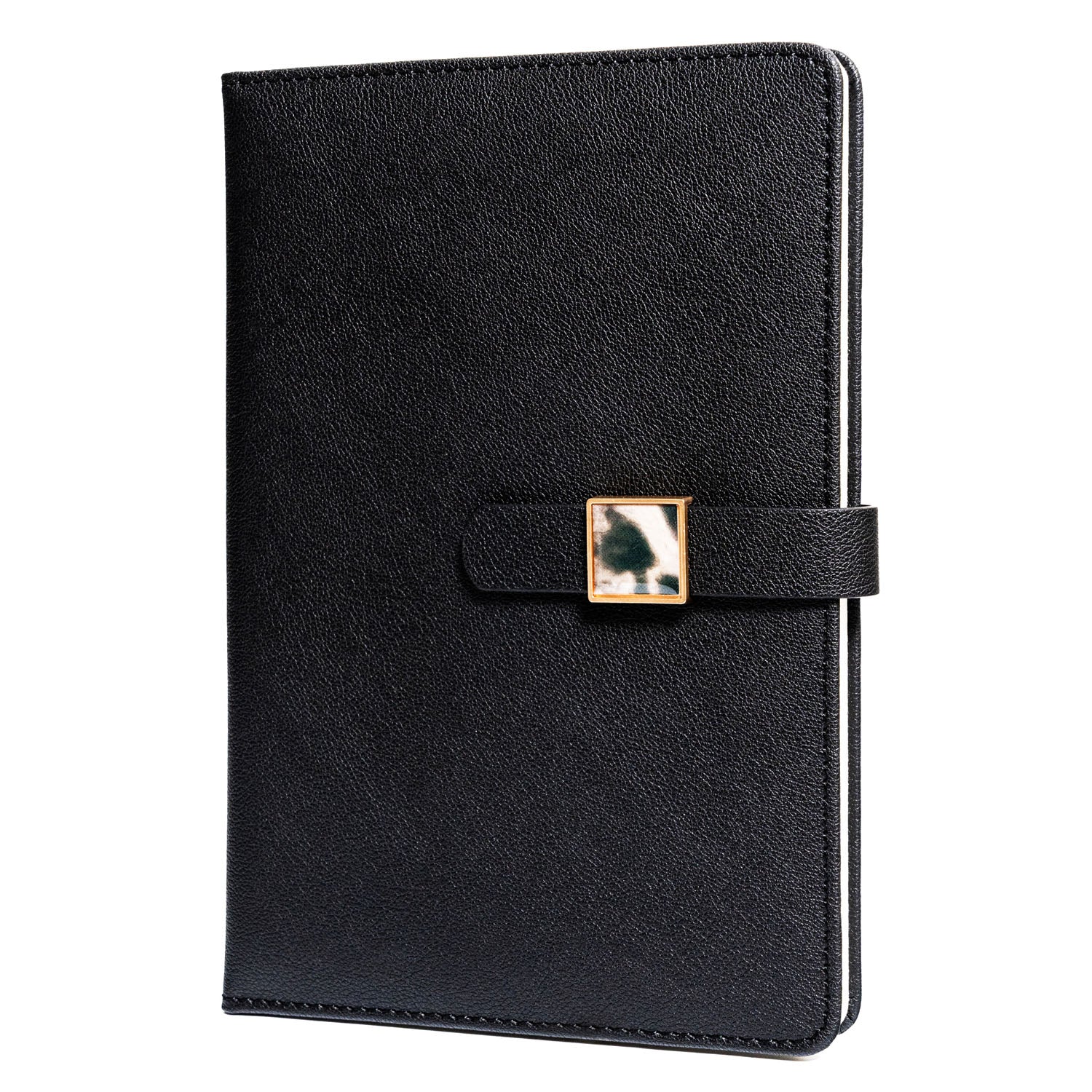 Dovanų rinkinys: juoda linijinė užrašų knygelė su magnetiniu užsegimu ir juodas rašiklis