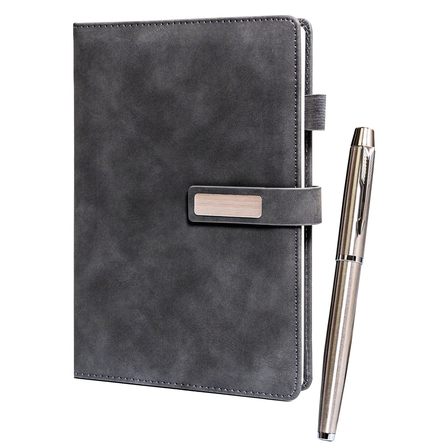 Dovanų rinkinys: juodas A5 linijinė užrašų knygelė ir juodas rašiklis