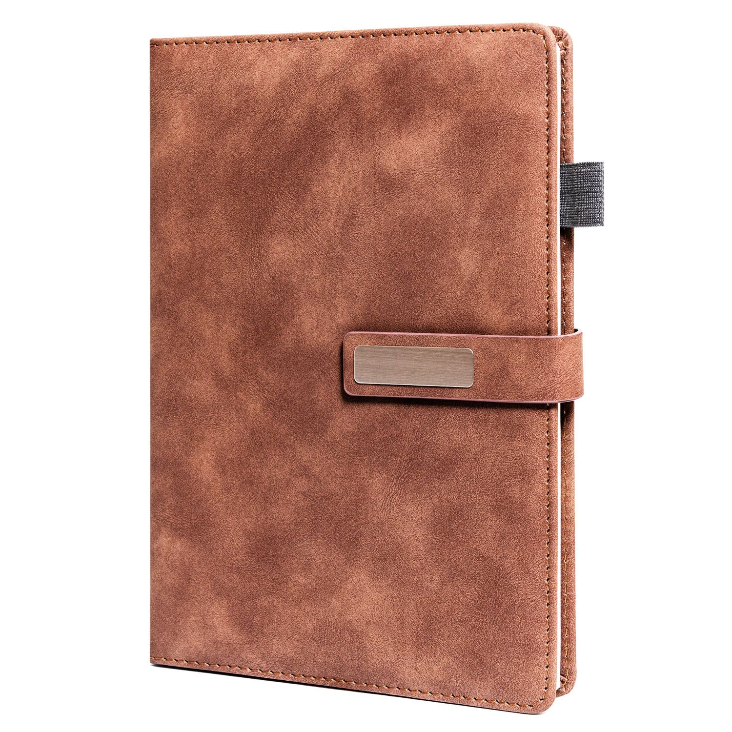 Dovanų rinkinys: rudas A5 linijinis sąsiuvinis ir juodas rašiklis