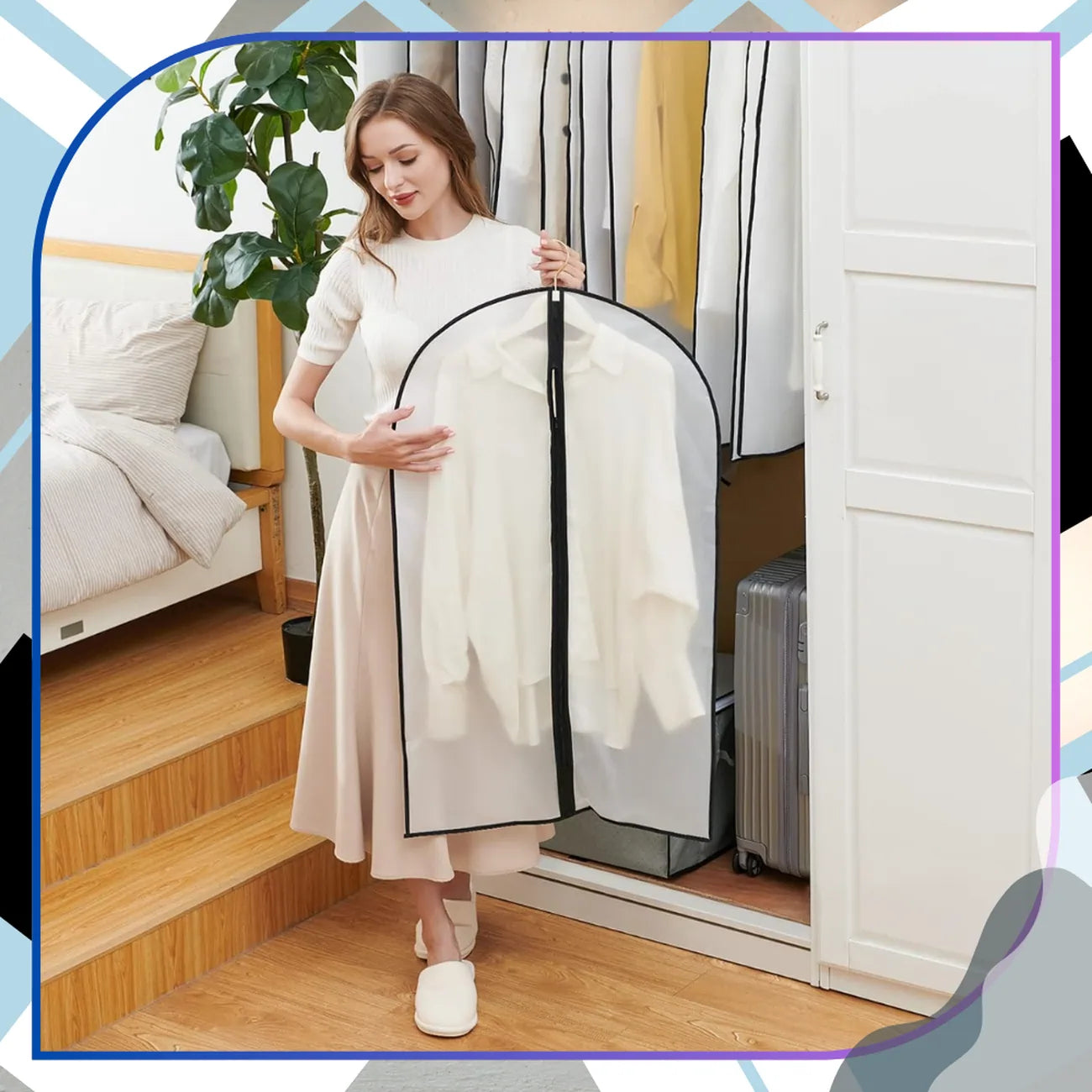 Drabužių dėklas, skaidrus, vandeniui atsparus, 5 vnt.