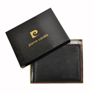 Pierre Cardin TILAK05 TUMBLE 324 juoda ir raudona piniginė czarny + czerwony