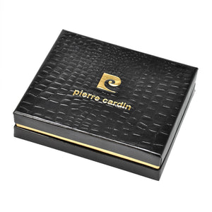 Pierre Cardin TILAK05 TUMBLE 324 juoda ir raudona piniginė czarny + czerwony