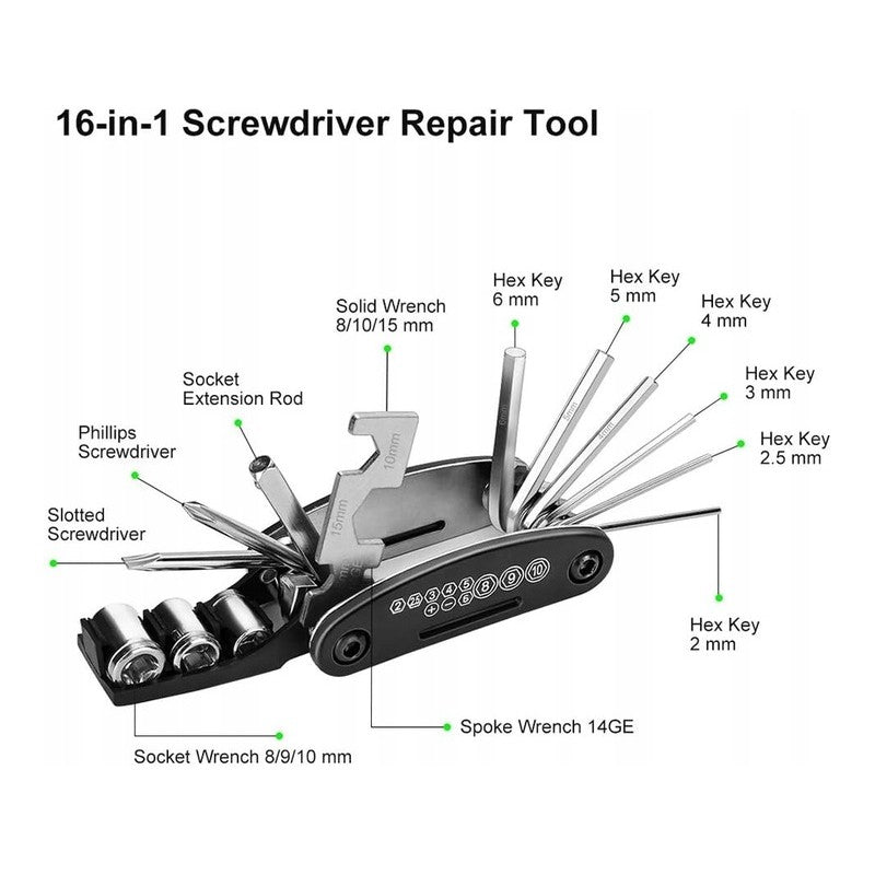 Dviračių Įrankių Rinkinys 16-in-1
