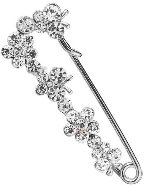 Elegantiška segė su cirkoniais, sidabrinė