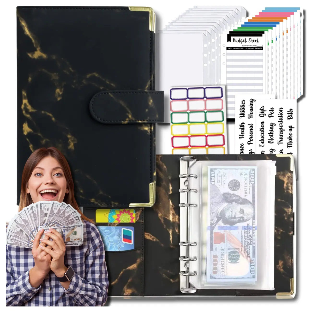 Finansų planavimo segtuvas, juodas rinkinys