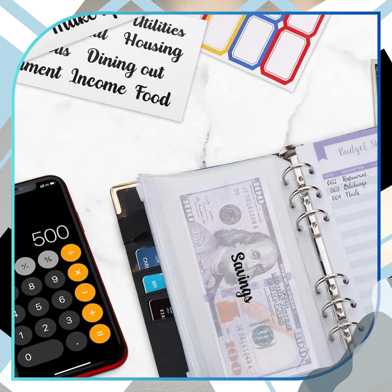 Finansų planavimo segtuvas, juodas rinkinys