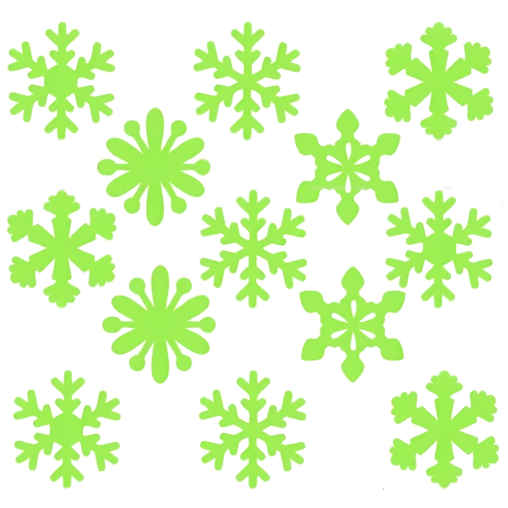 Fluorescenciniai snaigių lipdukai 50 vnt V18