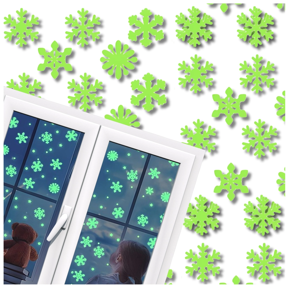 Fluorescenciniai snaigių lipdukai 50 vnt V18