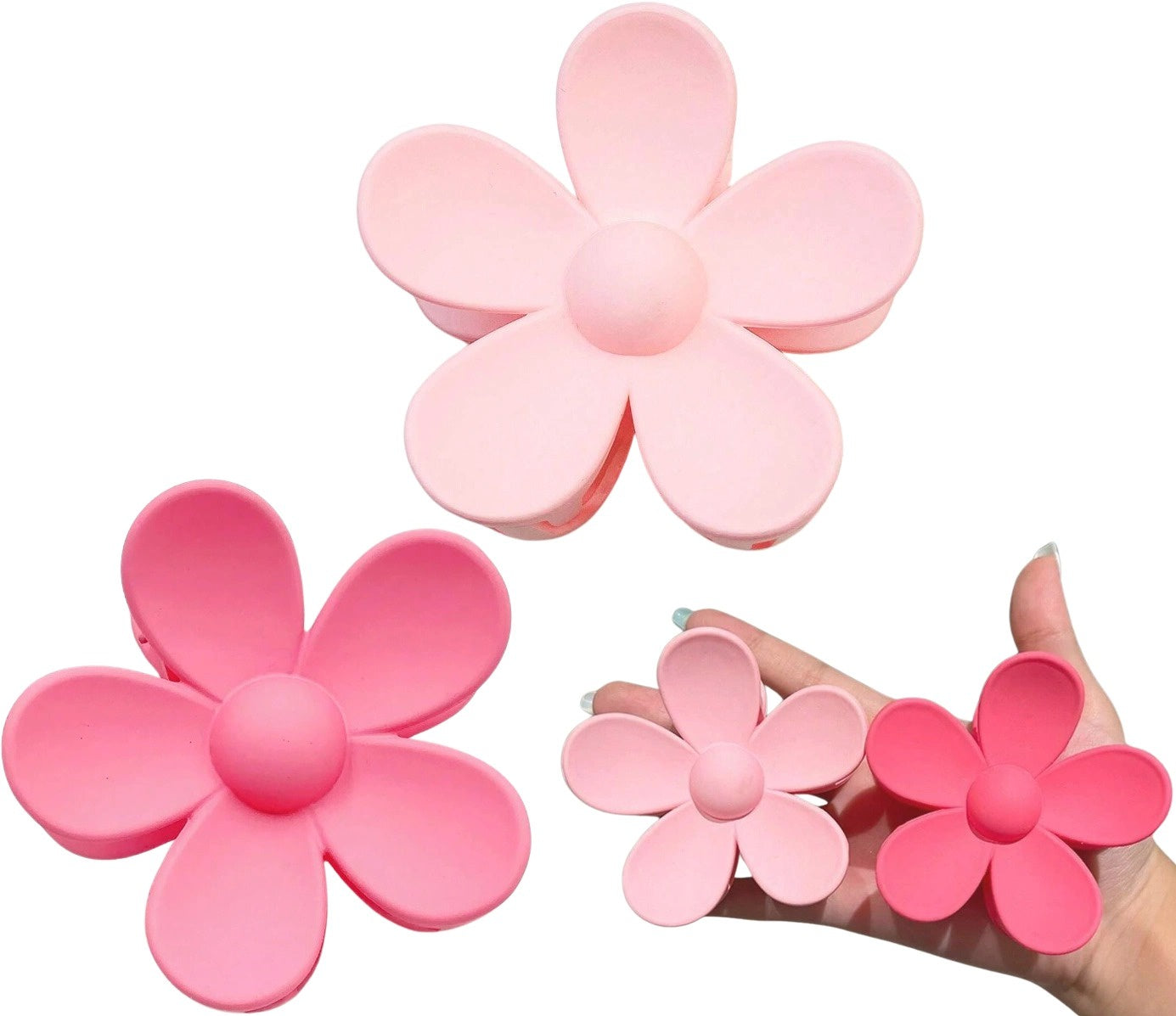 Gėlių formos plaukų segtukų rinkinys Boho P352