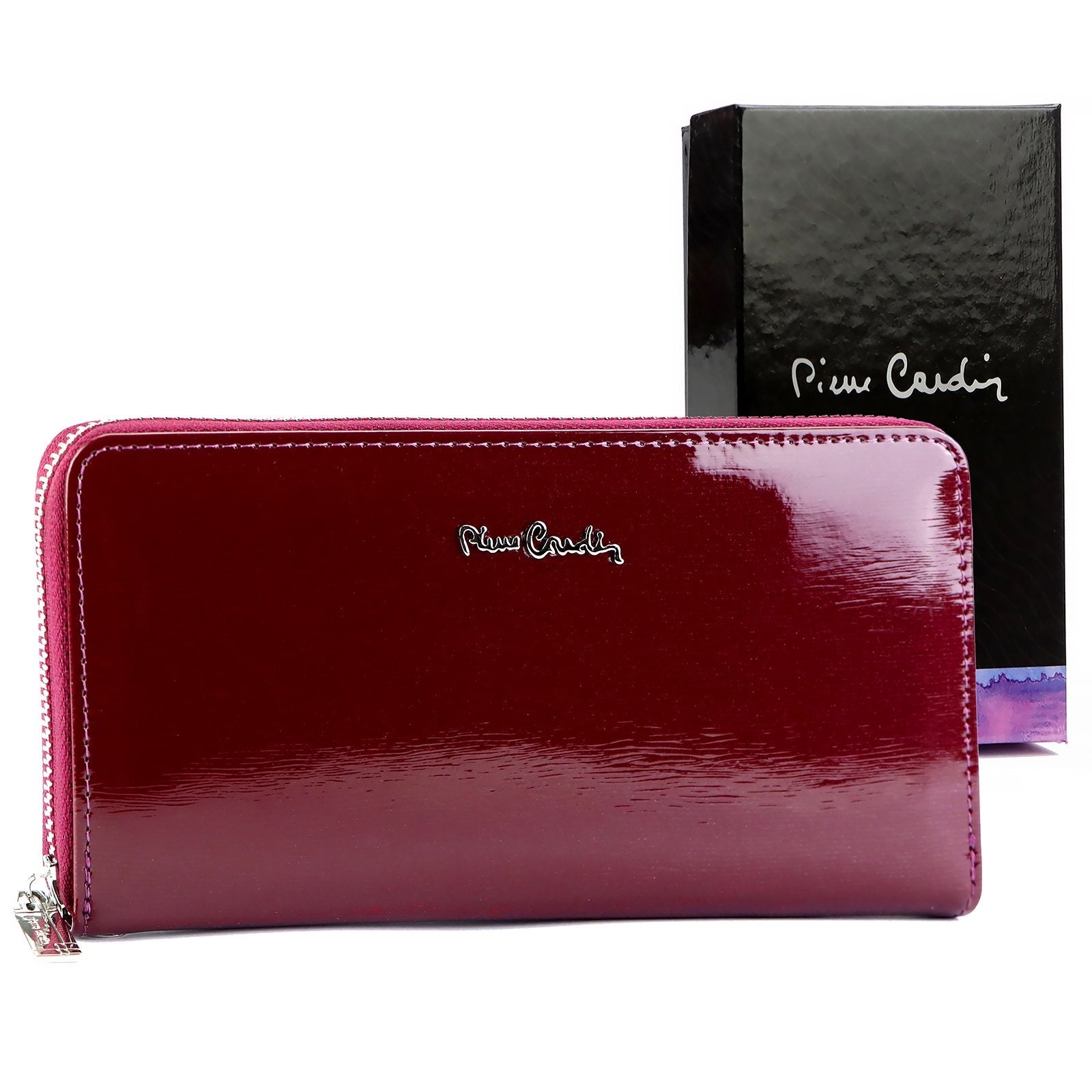 Pierre Cardin 05 LINE 119 violetinė odinė piniginė fioletowy