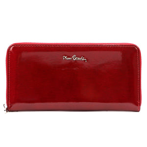 Pierre Cardin 05 LINE 119 raudona natūralios odos piniginė czerwony