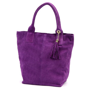 Luka 26-026 violetinė natūralios odos rankinė fioletowy
