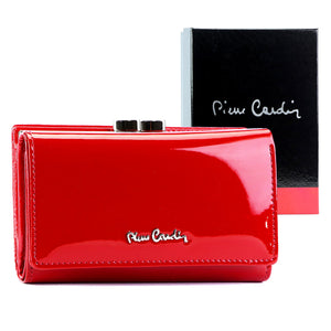 Pierre Cardin 07 SHINY 108 raudona piniginė czerwony