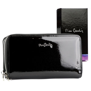 Pierre Cardin 05 LINE 118 juoda natūralios odos piniginė czarny